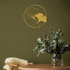 Wallity Ginkgo Leaf Metal Wall Art - APT620 Dorado